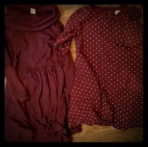 2 size 5t girl's old navy maroon dresses